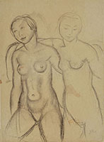 TWO YOUNG WOMEN EMBRACING